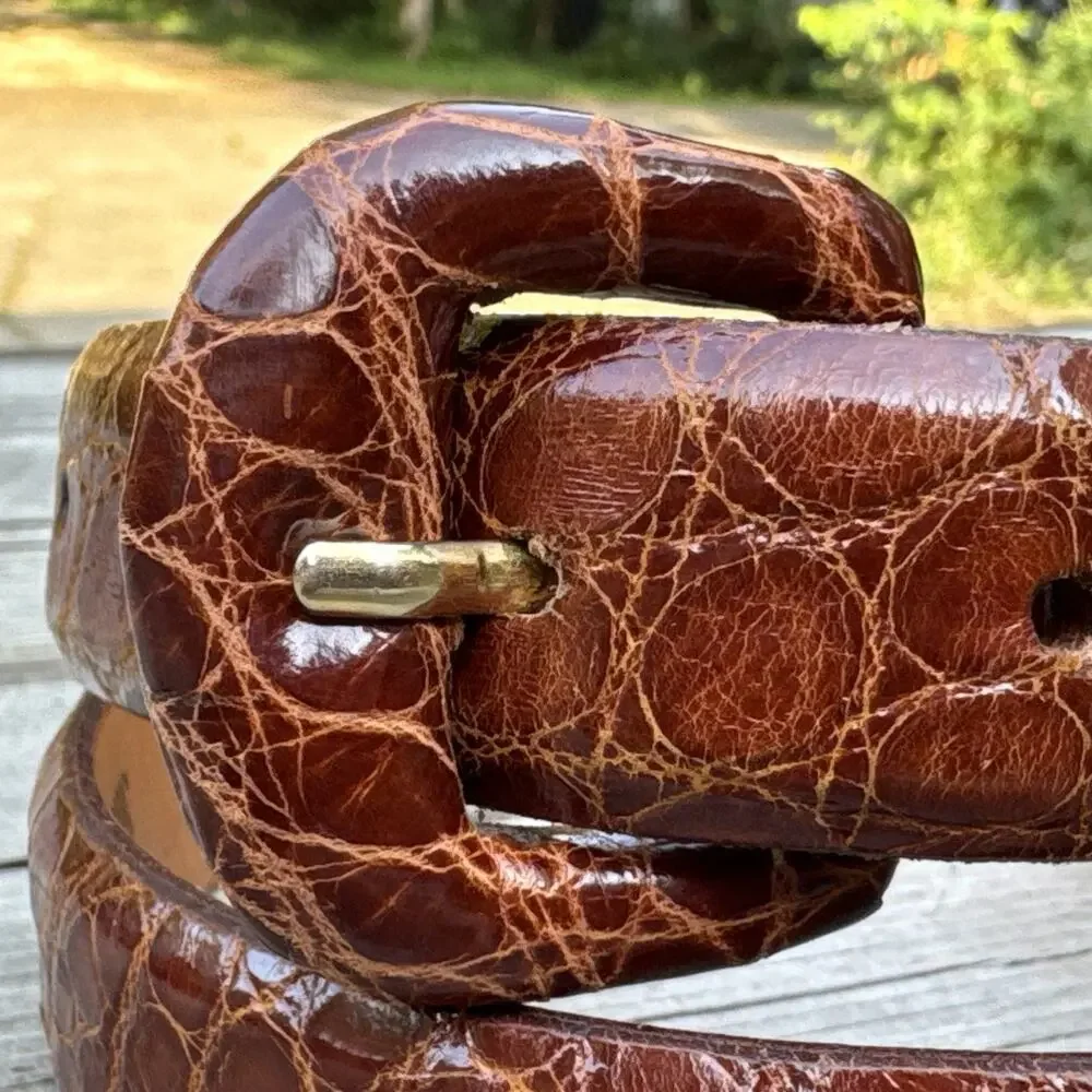 Vtg WEHMEIER'S New Orleans Luxury Louisiana Select Wild Alligator Belt Size 28
